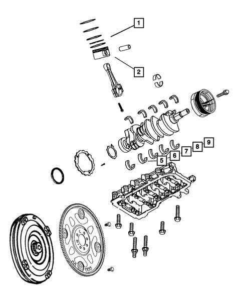 Crankshaft, Pistons and Torque Converter for 2006 Dodge Ram 1500 #0