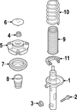 1K0412303AA - : Strut Bumper for Audi: A3, A3 Quattro, Q4 e-tron, Q4 e-tron Sportback Image