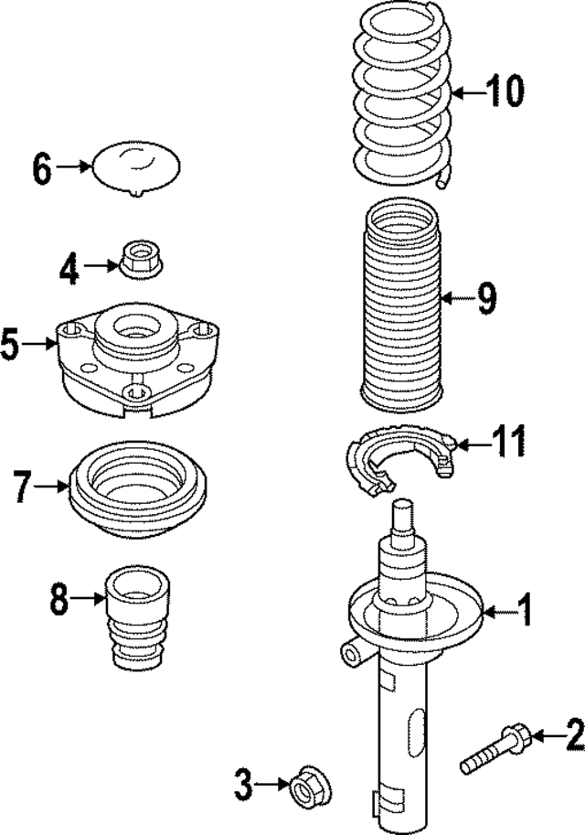 1K0412303AA - Unclassified: Strut Bumper for Audi: A3, A3 Quattro, Q4 e-tron, Q4 e-tron Sportback Image