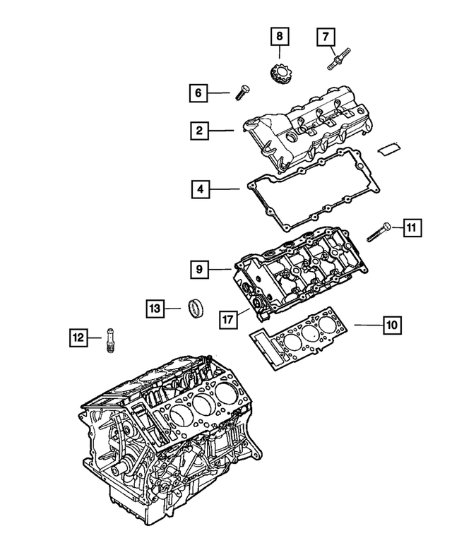4663713AB - Engine 2.7L Six Cylinder: Cylinder Head Cover Gasket, Left for Mopar Image