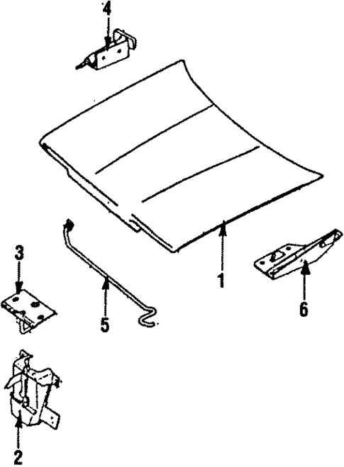 Hood & Components for 1987 Subaru DL #0