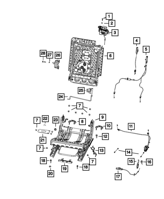 68545847AB - : Second Row Seat Cushion Frame, Left for Mopar Image