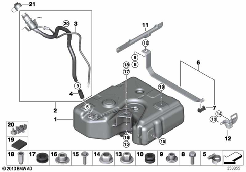 Fuel Tank for 2014 BMW 535dX #1