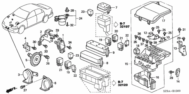 Control Unit (Engine Room) for 2004 Acura RL #0