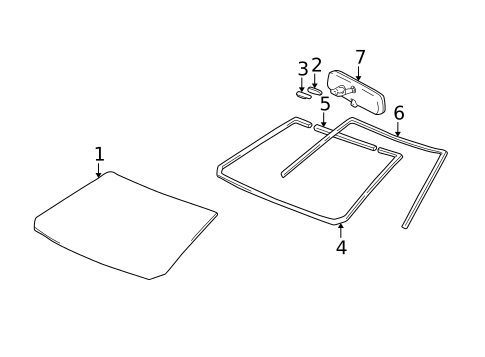 Glass - Windshield for 2005 Pontiac Vibe #0