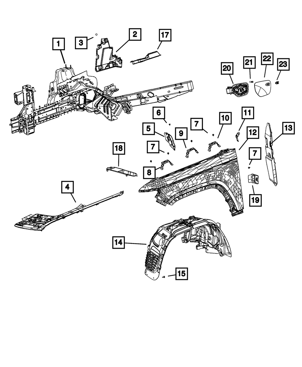 2021-2025 Jeep Close Out Panel, Right 68374966AD | Mopar eStore
