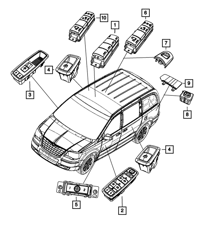 1DH65DX9AD - Electrical: Power Liftgate Release Bezel for Mopar Image