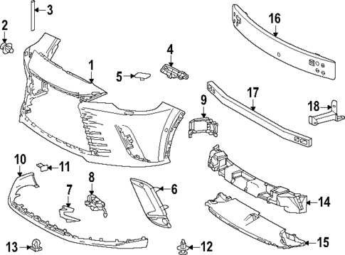 Bumper & Components - Front for 2024 Lexus RX350h #1