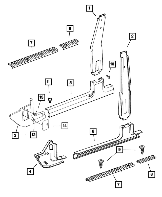 « 5ER20RK5AF – Interior Trim : Montant Milieu Moulure, Côté Droit pour Mopar Image »
