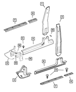 5ER20LAZAE - Interior Trim: B Pillar Molding, Right for Mopar Image