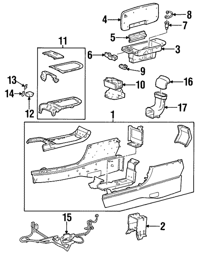XF3Z54045A36AAD - Body: Console Base for Ford Image