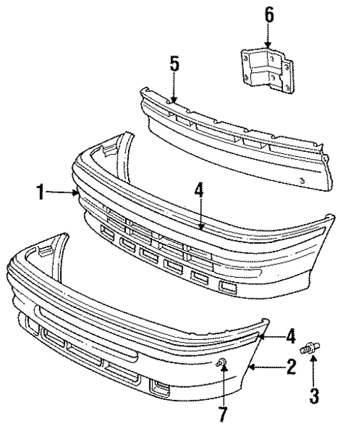 Bumper & Components - Front for 1995 Chrysler Town & Country #0