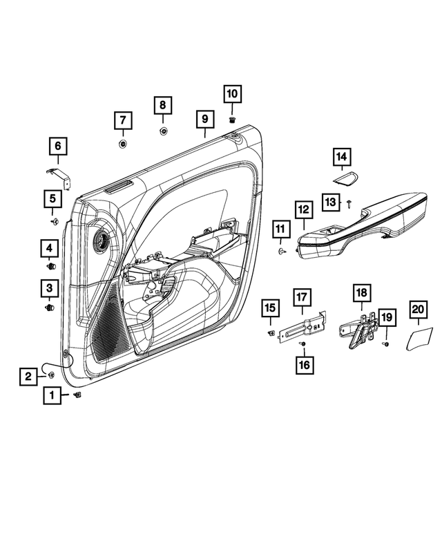 « 5LC132X9AI –  : Garnissage De Porte Avant Panneau, Côté Gauche pour Mopar Image »