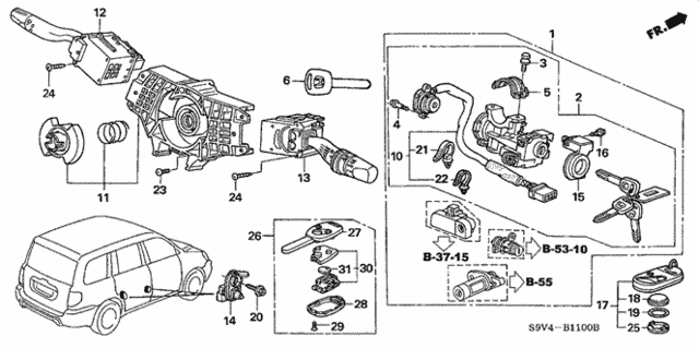 Combination Switch (-'04) for 2004 Honda Pilot #0