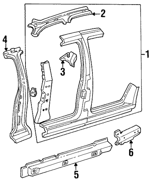 Center Pillar & Rocker for 1998 Mercury Grand Marquis #0