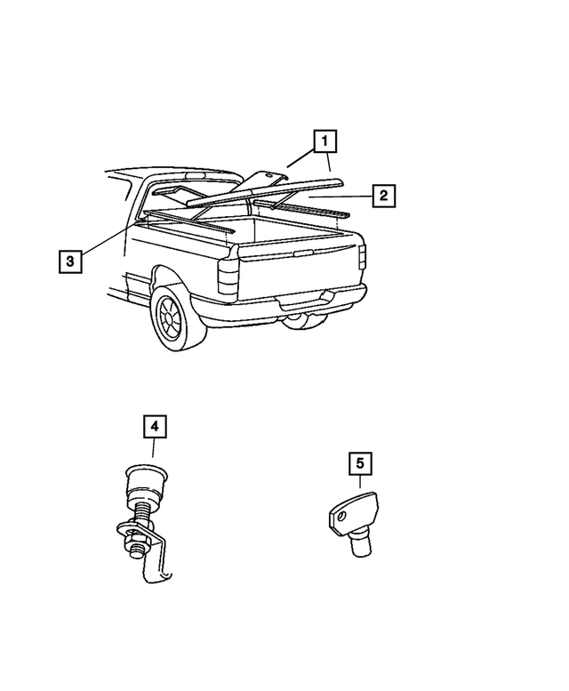 5018117AA - Mopar Accessories - Component Parts: Hard-tonneau Lock Kit for Mopar Image
