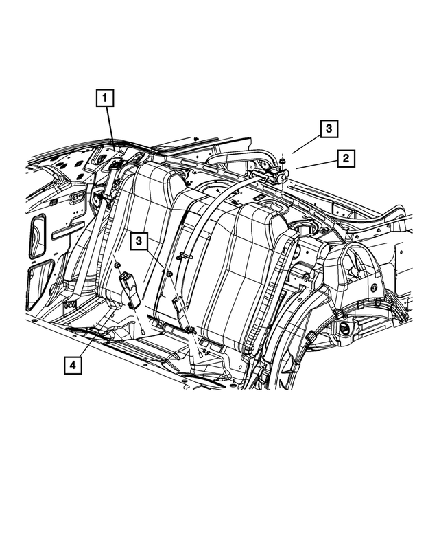 1SP941DVAD - : 2nd Rear Center Seat Belt for Mopar Image