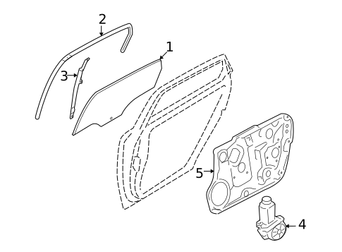Glass - Rear Door for 2011 Hyundai Azera #0