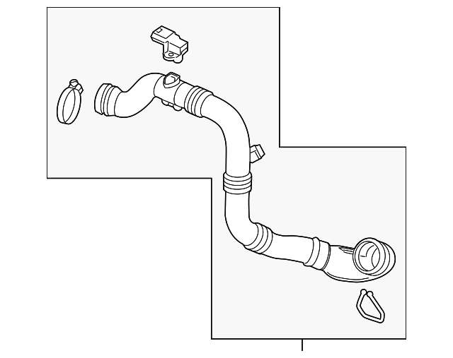 2016 CHEVROLET CRUZE 1.4L L4 Turbocharged Intercooler Hose