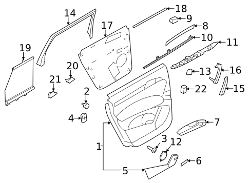 Interior Trim - Rear Door for 2014 Audi Q7 #0