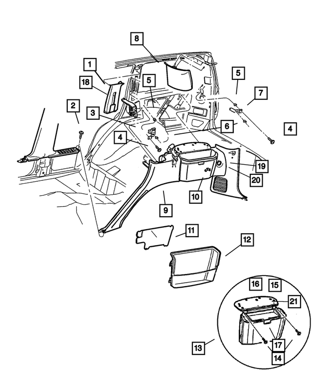 5FA78LAZAE - Interior Trim: C Pillar Molding, Upper, Right for Mopar Image