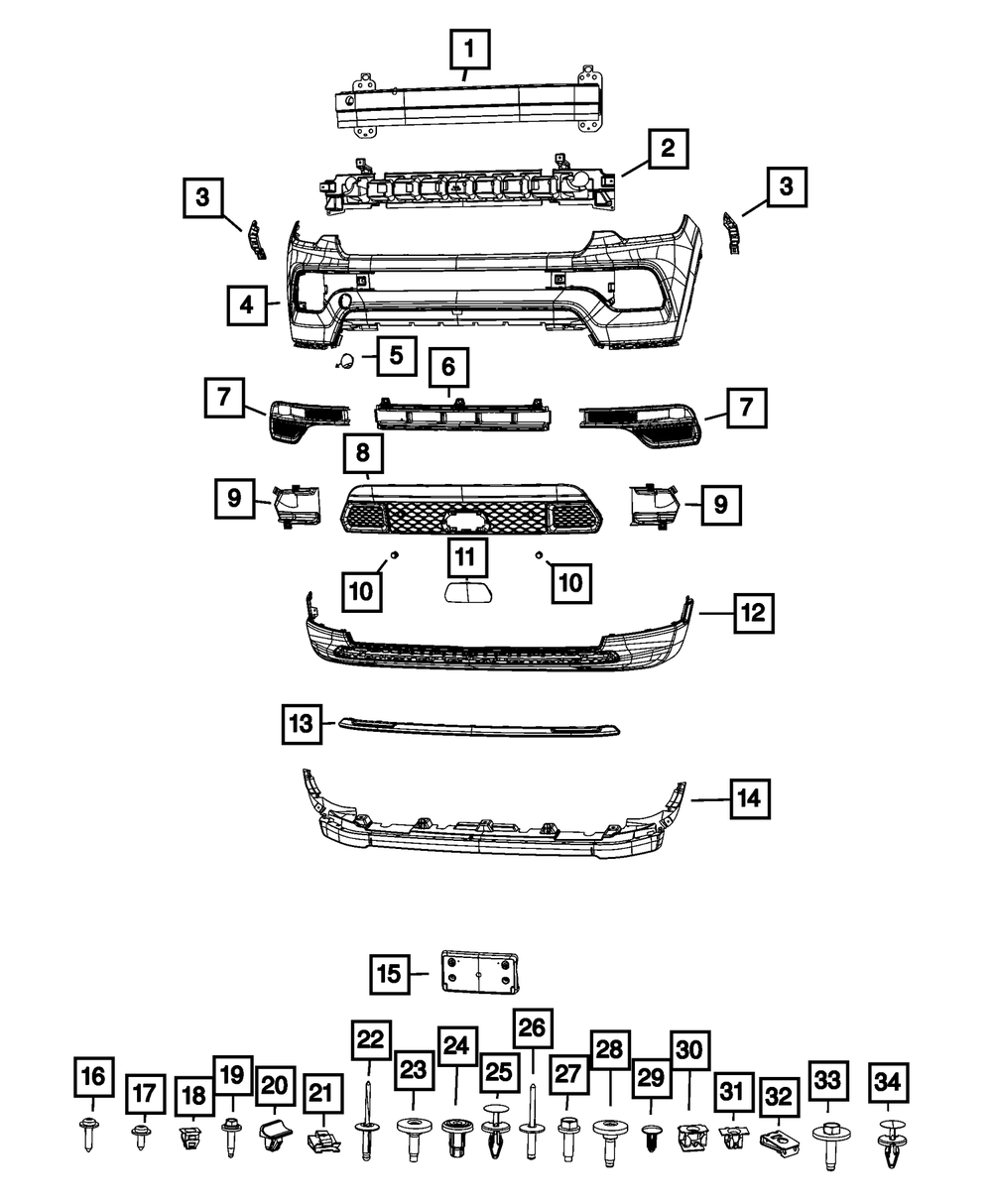 2022-2025 Jeep Compass Front Upper Fascia 68552416AA | Mopar