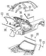 4865561AG - Body Sheet Metal Except Doors: Header And A Pillar Weatherstrip for Mopar Image