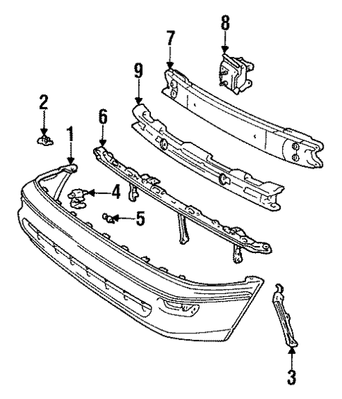 Bumper & Components - Front for 1994 Toyota Corolla #0