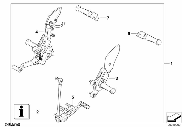 77258567148 - Design: Passenger Footrest, Right for BMW-Motorrad Image