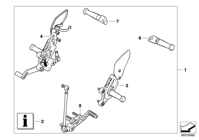 77258567148 - Design: Passenger Footrest, Right for BMW-Motorrad Image