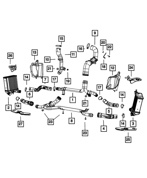 Radiator and Related Parts; Charge Air Cooler for 2012 Fiat 500 #1