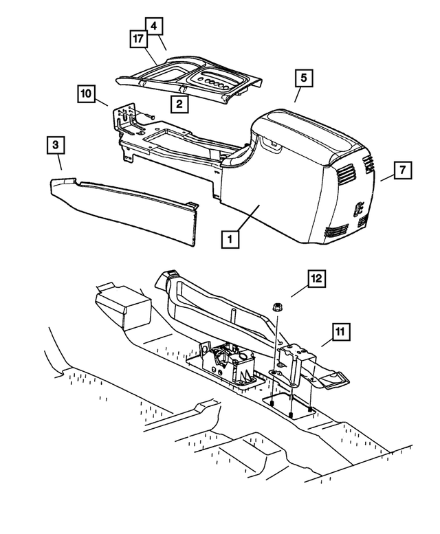YC501DVAB - Instrument Panel and Radios and Consoles: Rear Console for Mopar Image