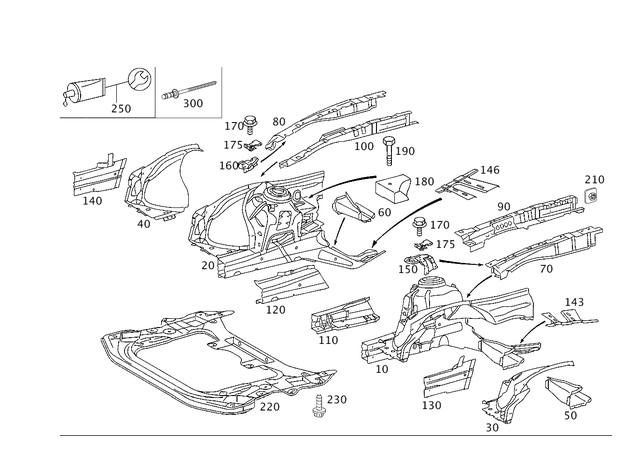 2206201561 - Cowl, Front Panel: Wheel Well for Mercedes-Benz Image image