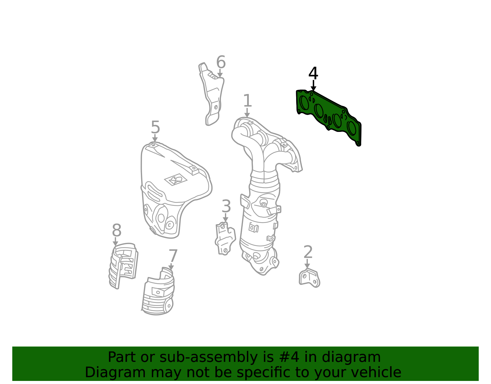 2001-2015 Toyota Exhaust Manifold Gasket 17173-28010 | OEM Parts