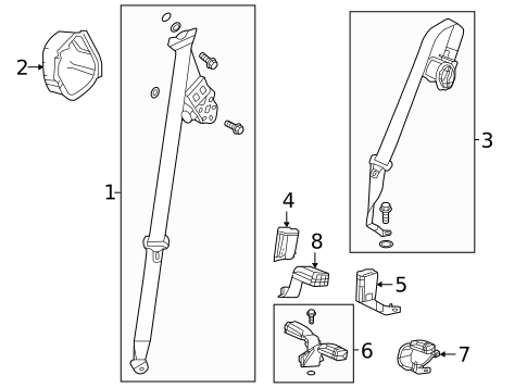 Rear Seat Belts for 2024 Acura RDX #0