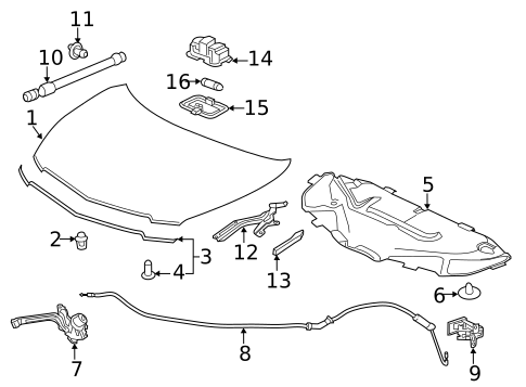 Hood & Components for 2015 Acura MDX #0