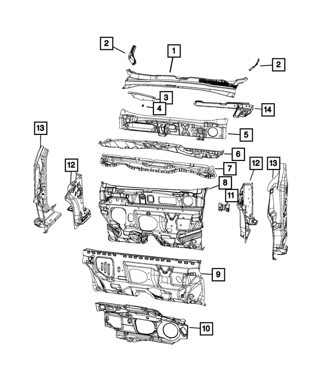 68251515AB - Body Sheet Metal Except Doors: Plenum Panel for Mopar Image