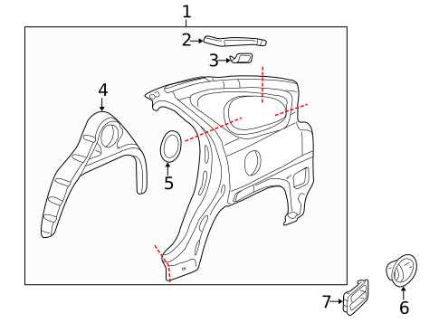 Quarter Panel & Components for 2005 Pontiac Aztek #0