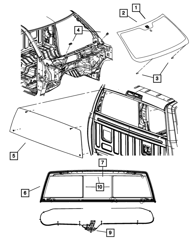 68050019AB - Glass: Windshield for Mopar Image