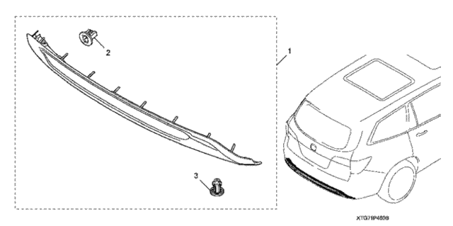 Lower Bumper Trim (RR.) for 2016 Honda Pilot #0