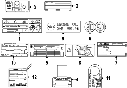 Labels for 2025 Toyota Prius #0