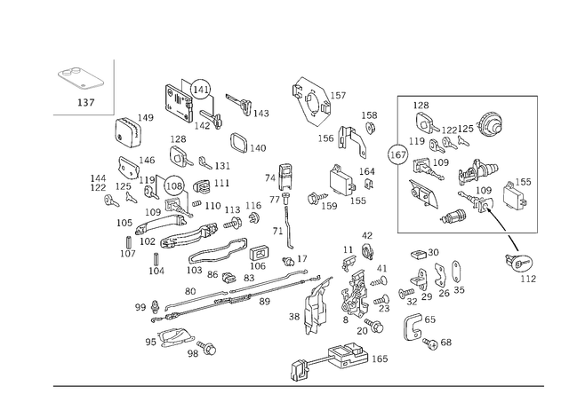 1407230169 - : Pull Rod for Mercedes-Benz: 300SD, 400SE, 400SEL, 500SEL, 600SEL, S420 Image