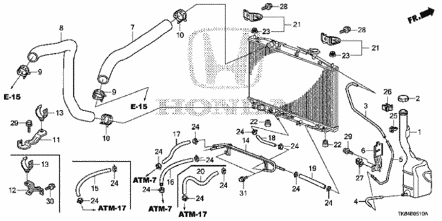 Radiator Hose - Reserve Tank for 2011 Honda Odyssey #0