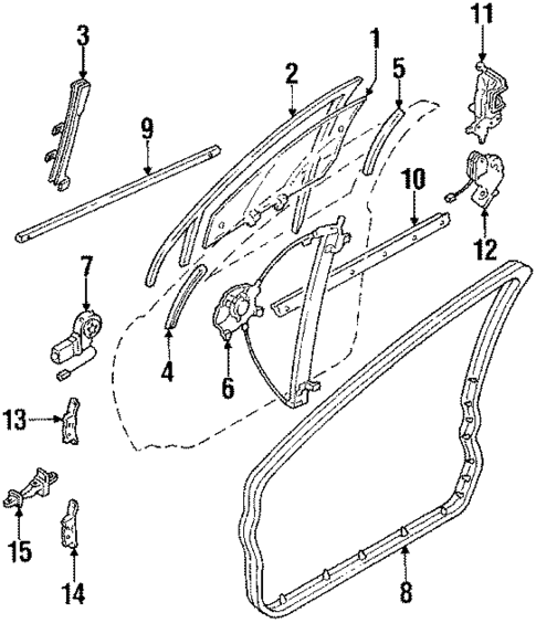 Glass - Front Door for 1993 INFINITI Q45 #0