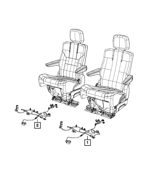 68101328AA - Electrical: Rear Seat Wiring, Right for Mopar Image