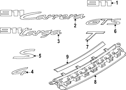 Exterior Trim - Rear Bumper for 2025 Porsche 911 #1