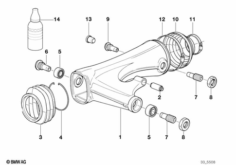 Rear Swing Arm with Bearing, Strut for 1995 BMW-Motorrad R 1100 GS #0