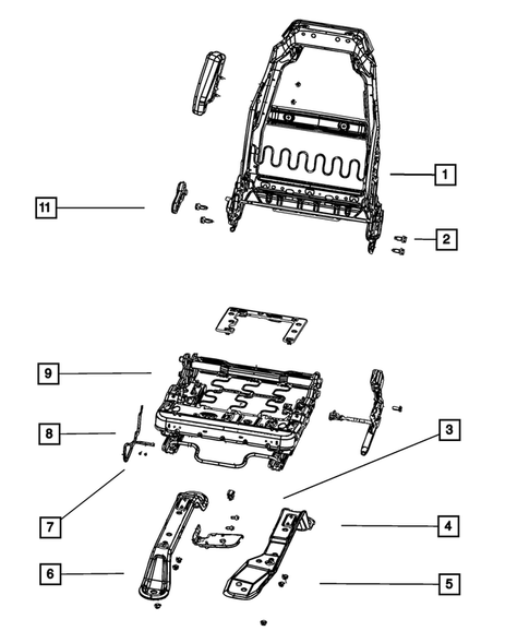 Front Seats - Adjusters, Recliners, Shields and Risers for 2012 Jeep Wrangler #1