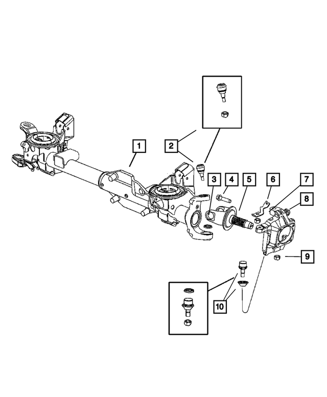 68029528AB - Front Suspension &amp; Drive: Axle Housing for Mopar Image