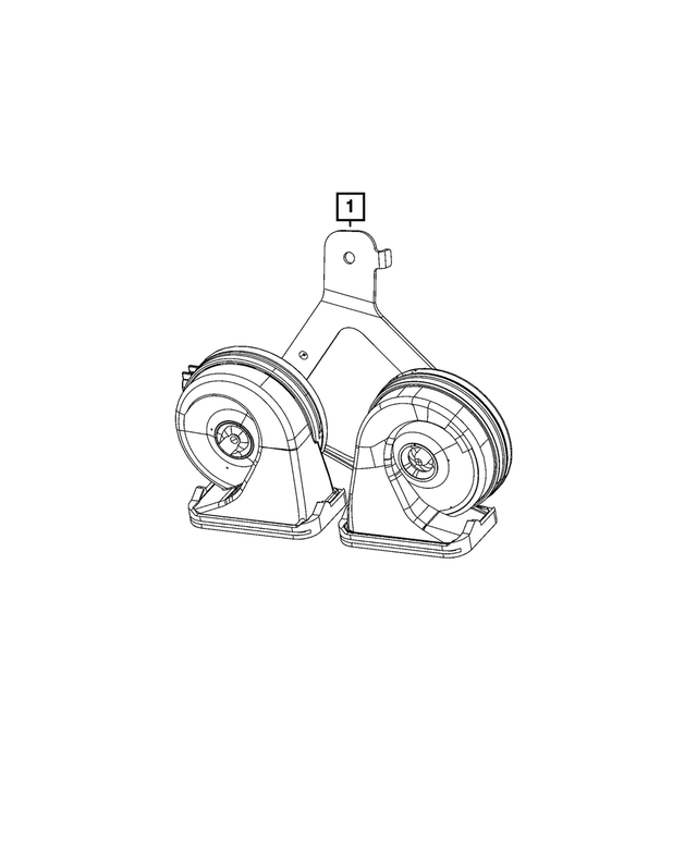 68477502AA - Electrical: Horn And Bracket for Mopar Image image